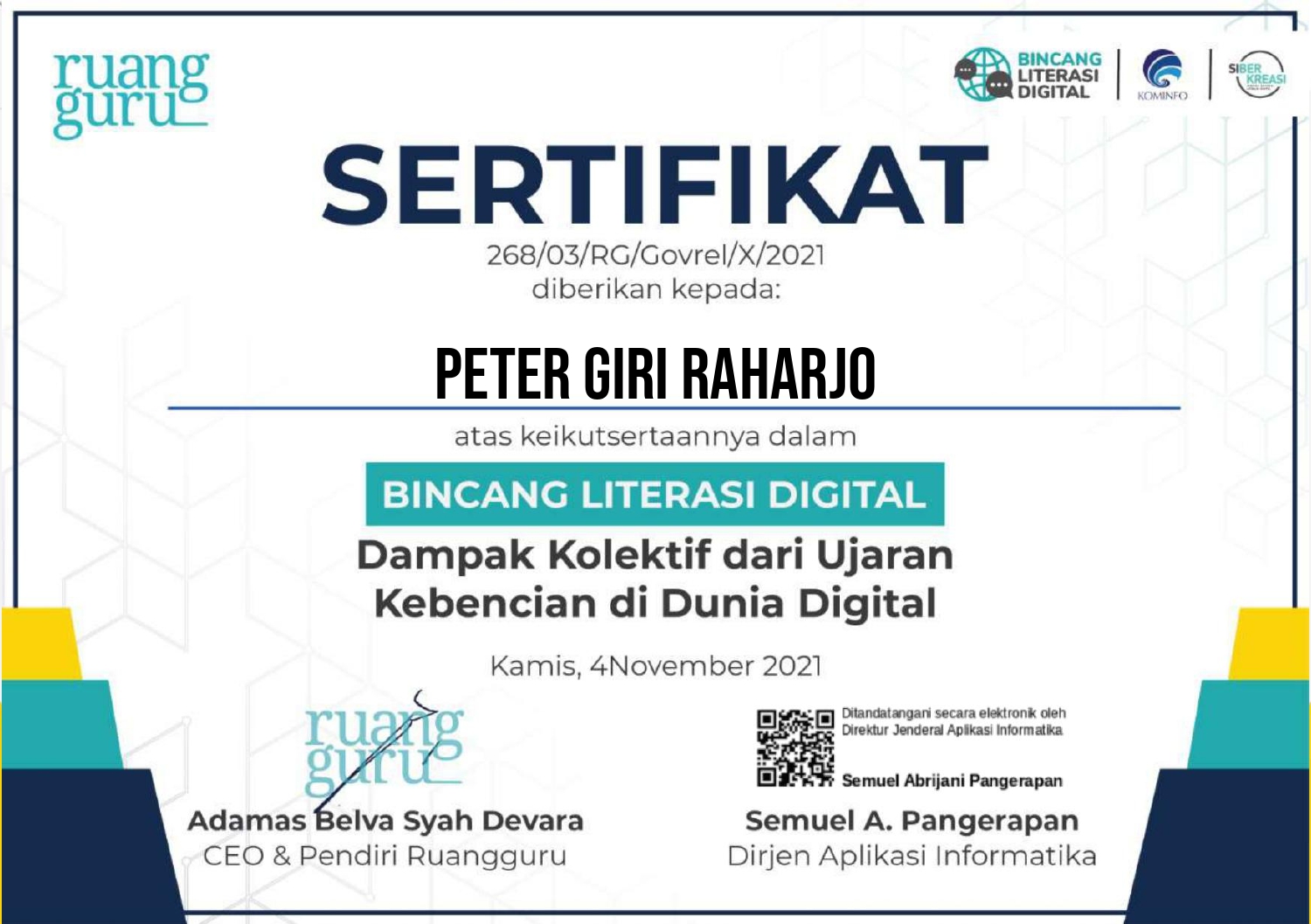 Certificate 1